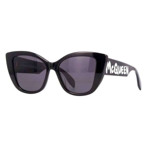 New ALEXANDER MCQUEEN Black Cat Eye AM0347S 001 Sunglasses Women - Picture 1 of 4
